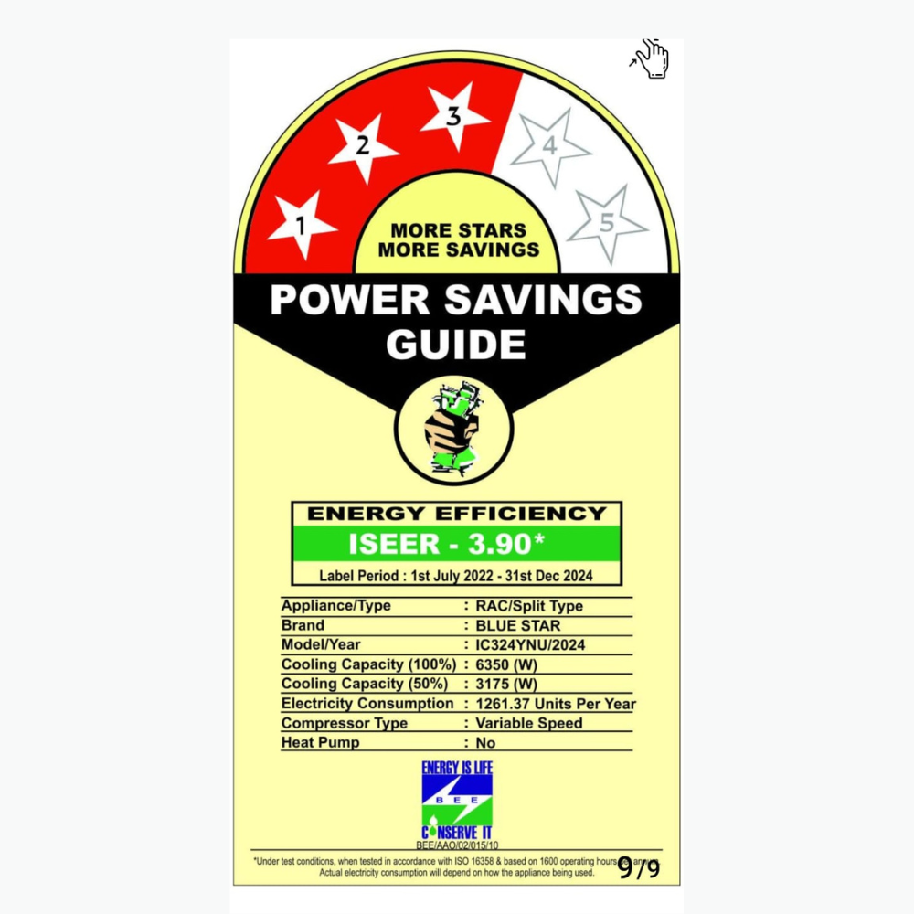 Energy-efficient cooling with the Blue Star IC324YNU Inverter Split AC. Energy-efficient cooling with the Blue Star IC324YNU Inverter Split AC.