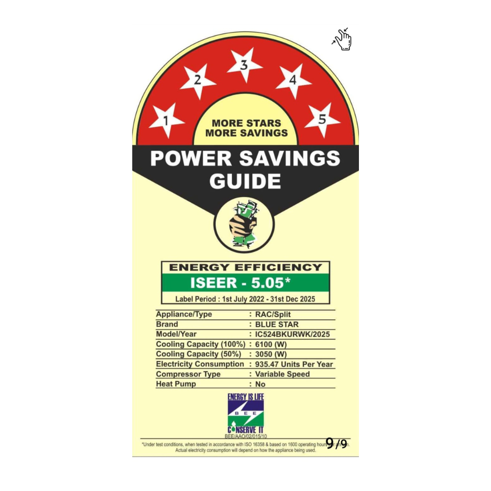 Energy Efficient Cooling with Blue Star IC524SKUR Inverter Split AC-2 Ton 5 Star Energy Efficient Cooling with Blue Star IC524SKUR Inverter Split AC-2 Ton 5 Star