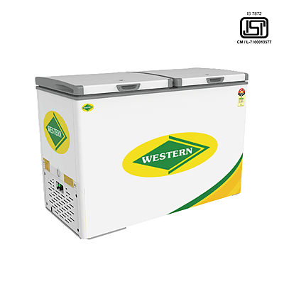 Front view of the Western 282L convertible freezer, a popular Deep freezer in Delhi shops. Front view of the Western 282L convertible freezer, a popular Deep freezer in Delhi shops.