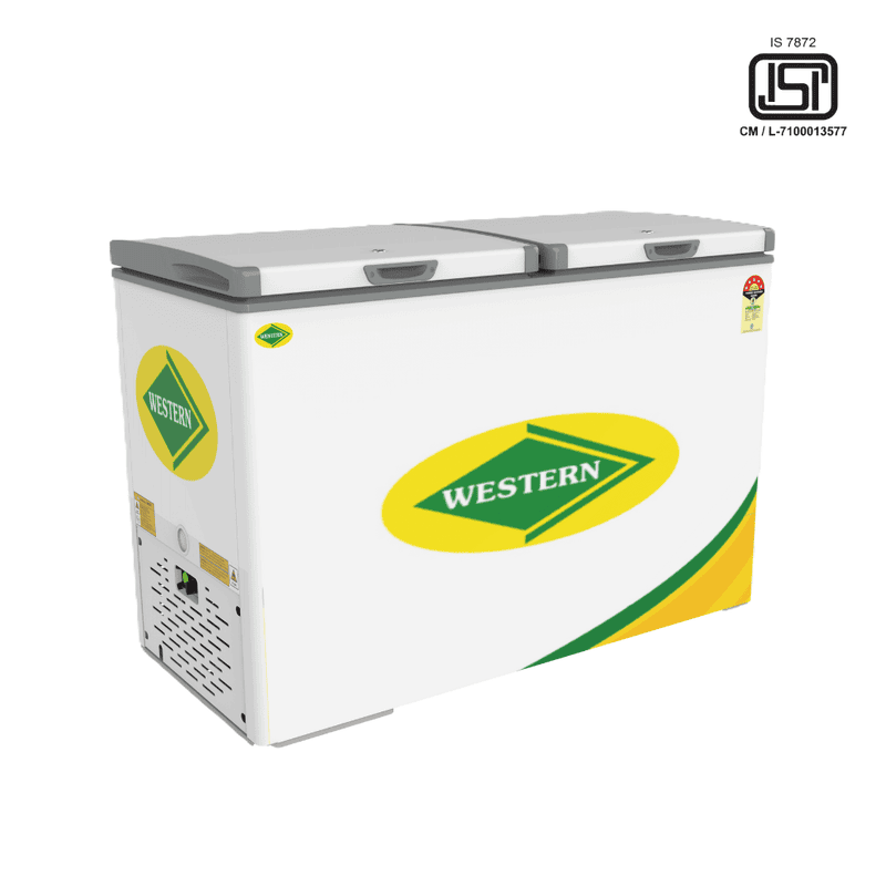 Front view of the Western 282L convertible freezer, a popular Deep freezer in Delhi shops.