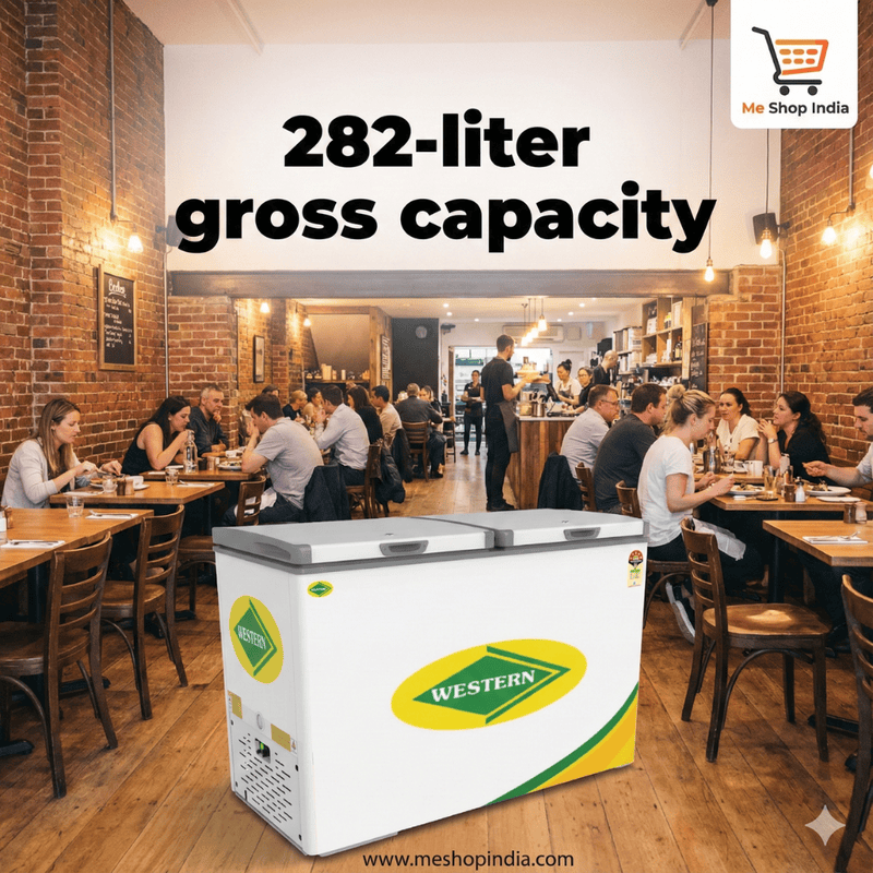 The 5-star energy rating sticker on the Western D350H225, the most efficient Deep freezer in Delhi.
