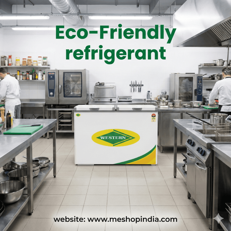 Commercial Western Deep Freezer D525H224 placed in a Gurugram supermarket.