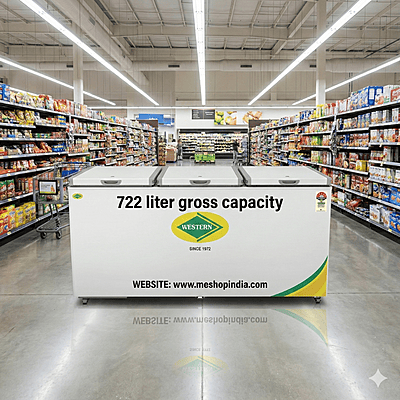 Interior of 722 liter Western Deep Freezer D875H325 ideal for bulk storage.