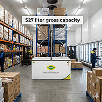 Top view of Western D550H225 convertible freezer showing foam door and inbuilt handle. Top view of Western D550H225 convertible freezer showing foam door and inbuilt handle.