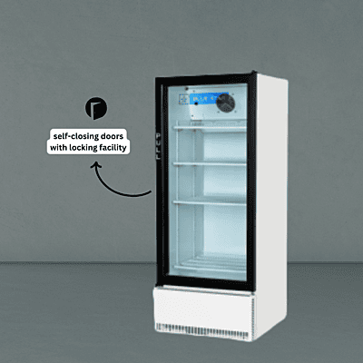 Robust deep freezer for bulk frozen food storage.