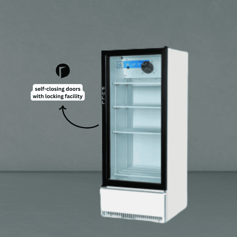 Robust deep freezer for bulk frozen food storage.
