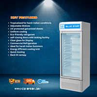 250-liter capacity beverage chiller, Blue Star VC275D.