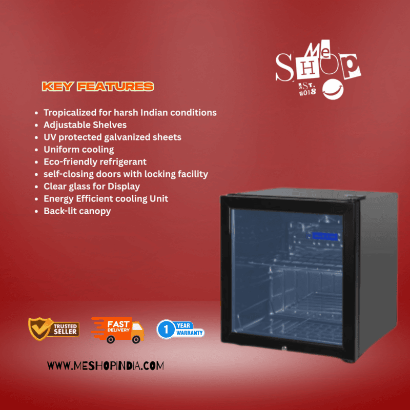 Blue Star Visi Cooler VC65D: a 65-liter compact display fridge.