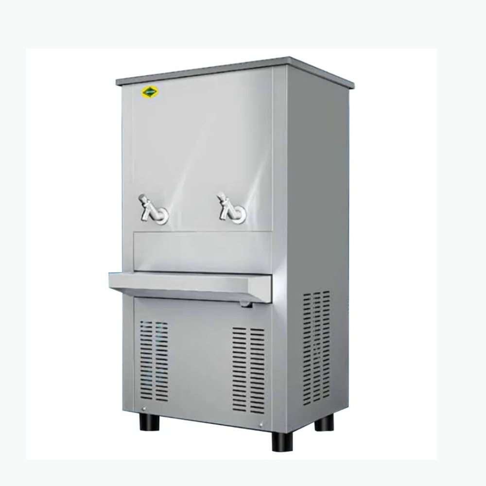"High-capacity Western SWC4080HC water cooler with adjustable thermostat." "High-capacity Western SWC4080HC water cooler with adjustable thermostat."