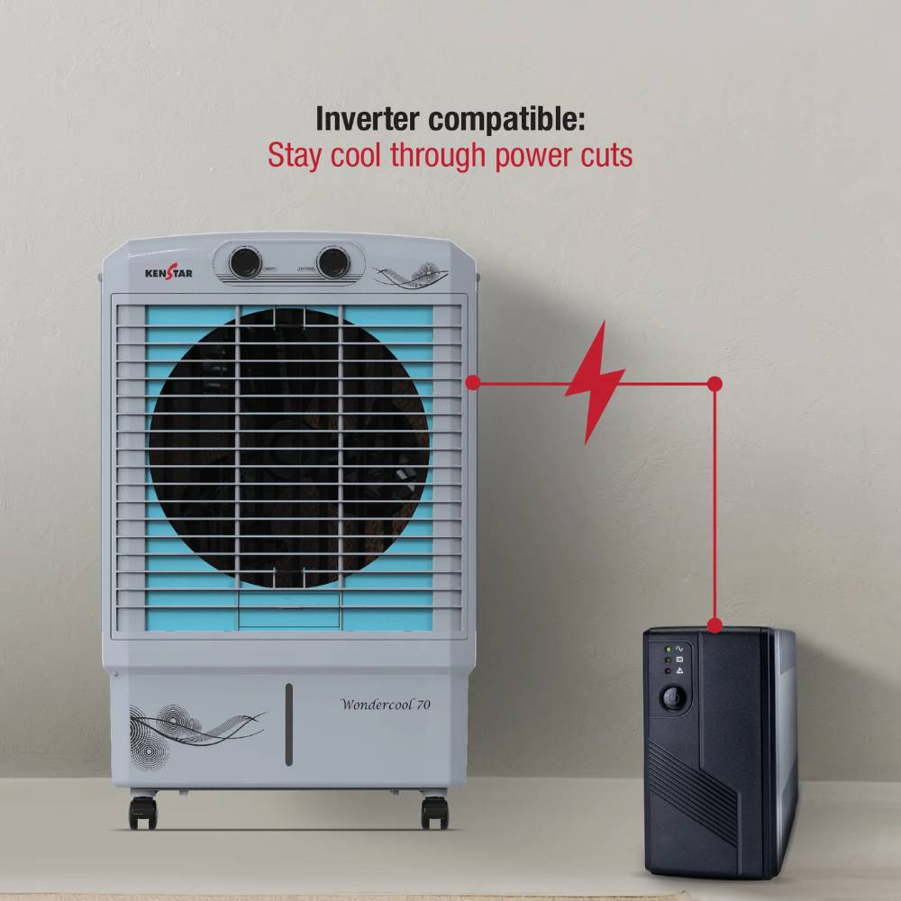 Energy-efficient KenStar Wonder Cool 70L air cooler.