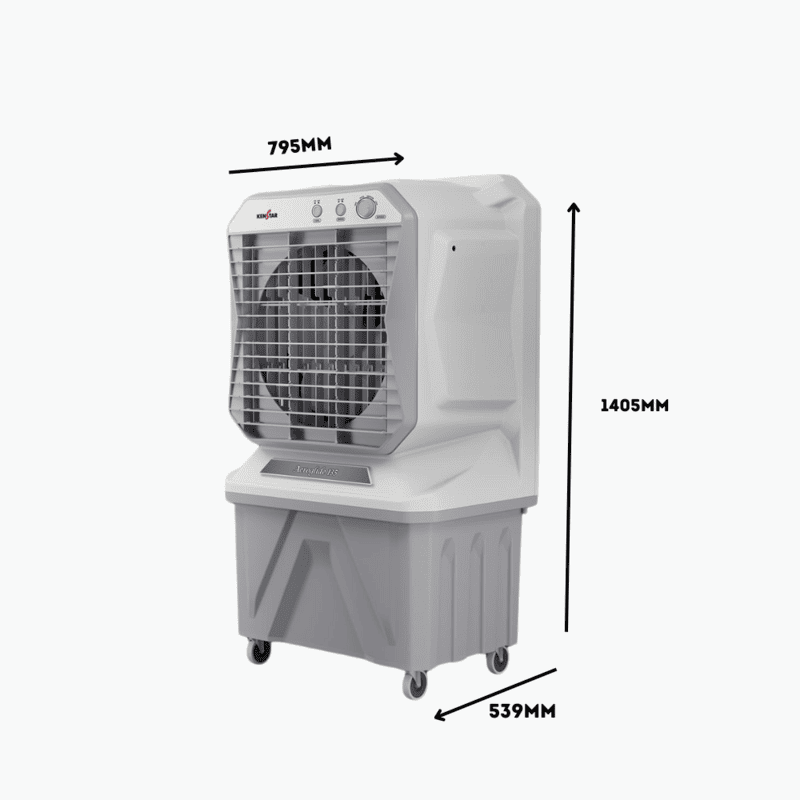 KenStar Aero Glide air cooler: 135 liters of intense cooling power.