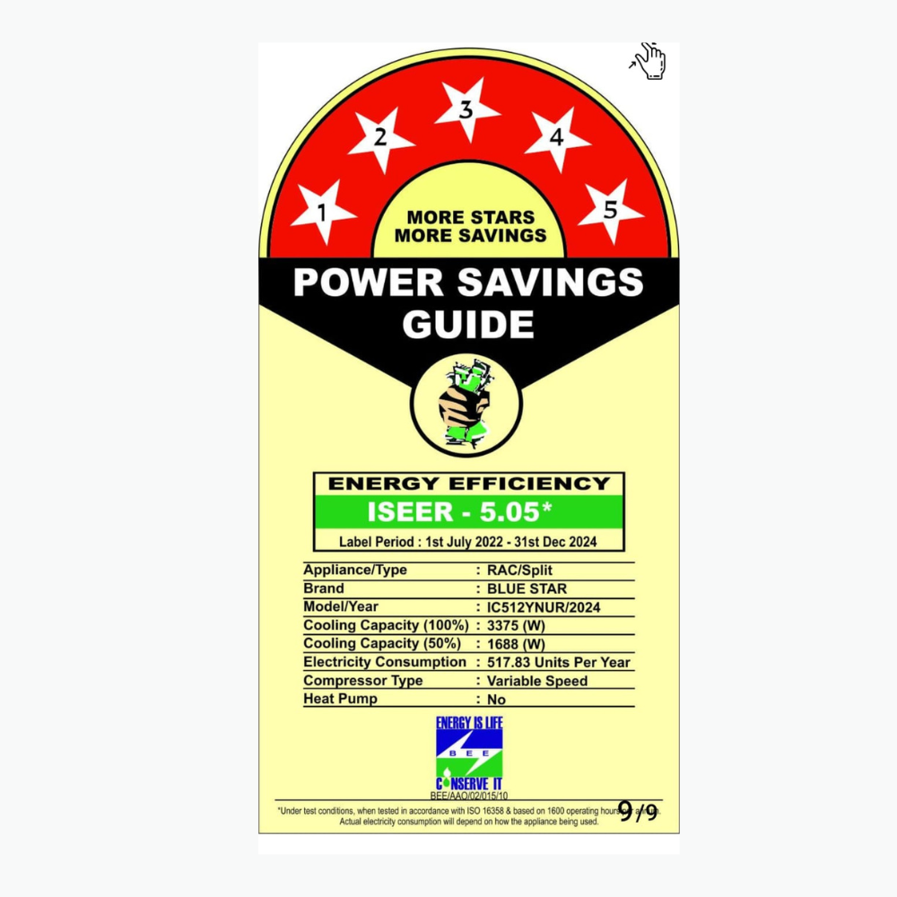 Energy-efficient cooling with the Blue Star IC512YNUR Inverter Split AC. Energy-efficient cooling with the Blue Star IC512YNUR Inverter Split AC.