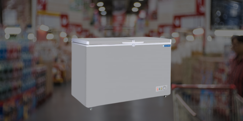Suitable for super Market:  Blue star Cooler and Deep Freezer 275 Litre-CHFK275DGS-Grey