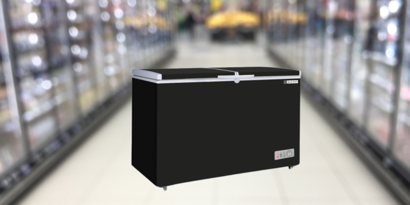 Suitable for super Market: Blue star Cooler and Deep Freezer 275 Litre-CHFK275DGS-Black