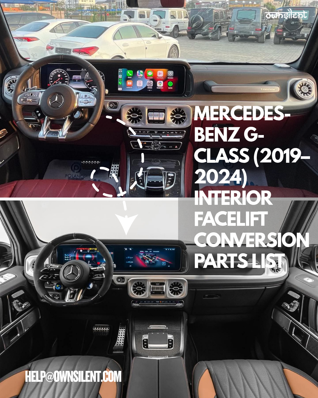 Mercedes-Benz G-Class (2019–2024) Interior Facelift Conversion Parts List