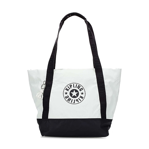 KIPLING SIDRA TOTE BAG - WHITE AND BLUE