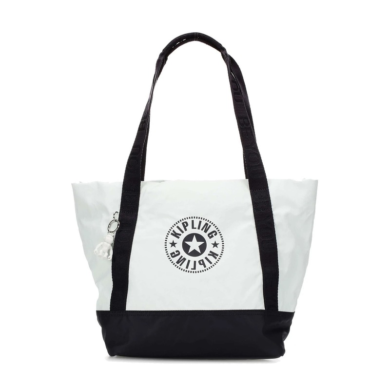 KIPLING SIDRA TOTE BAG - WHITE AND BLUE