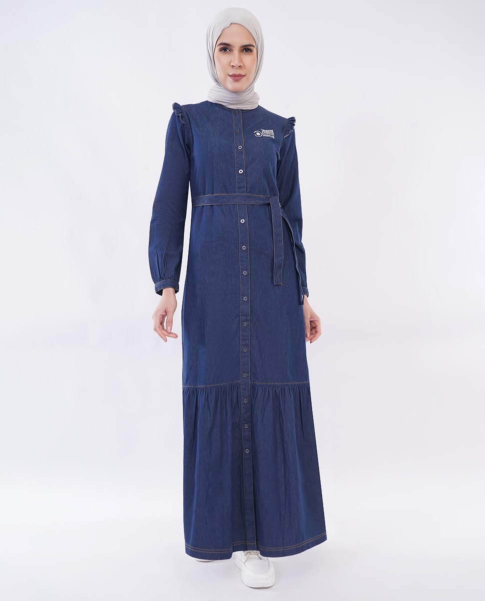 ICE BLUE RUFFLE DENIM