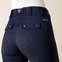 WMN Tri Factor Grip Full Seat Breech Navy Ariat