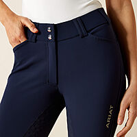 WMN Tri Factor Grip Full Seat Breech Navy Ariat