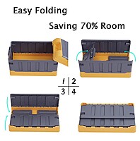 Best Selling Folding Car Storage Box Foldable Plastic Trunk Organizer with Lid