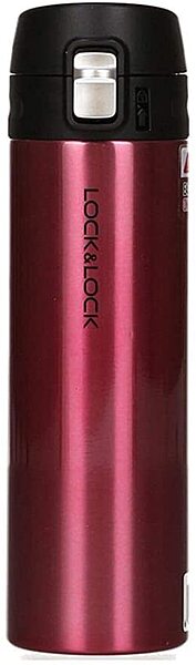 LOCK & LOCK HLHC3220RBR Feather Light Vacuum Tumbler, Ruby Red, 500 ml, Stainless Steel