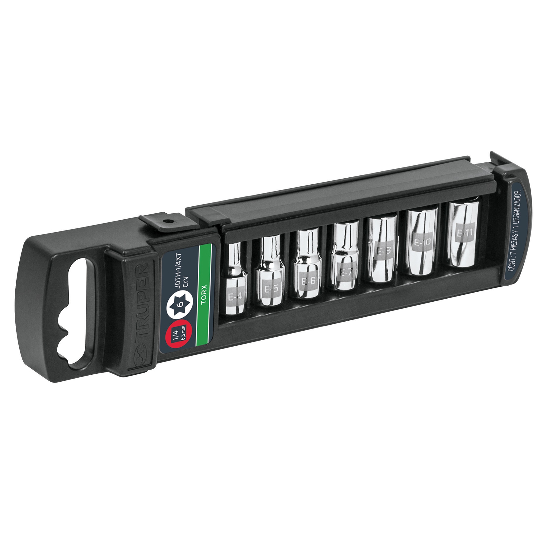 Juego de 7 dados torx cuadro 1/4' - JDTH-1/4X7 / 10027
