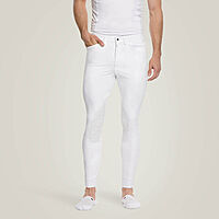 Men Tri Factor Grip Knee Patch Breech White