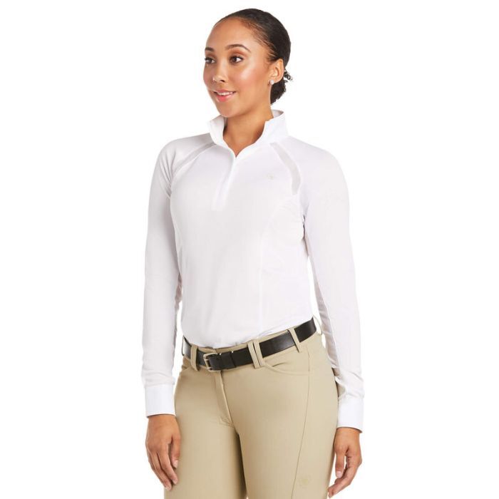 Ariat Women's Sunstopper Long Sleeve Show Shirt-White