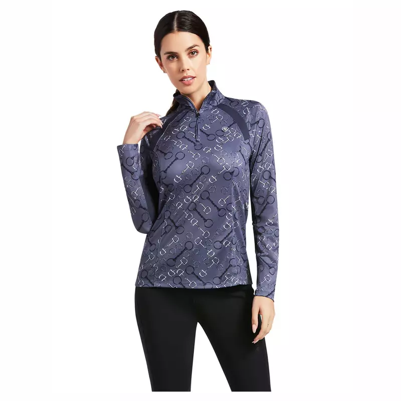 Ariat Women's Sunstopper 2.0 1/4 Zip Shirt - Charcoal Bit