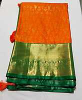 J433: Ready To Ship Semi Kanchipattu Saree With Stitched Embroidery Work Blouse J433: Ready To Ship Semi Kanchipattu Saree With Stitched Embroidery Work Blouse