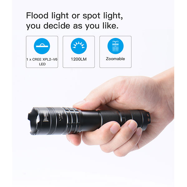 WUBEN LT35 Pro Zoomable CREE LED 1200 Lumens 18650 Battery