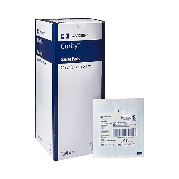 Curity™ Gauze Sponge – 2 × 2 Inch, 12-Ply, Sterile, 1 per Pack