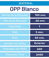 ML ETI.AUT. SIN IMP. 100x60 OPP 1B. Rx600