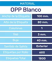 ML ETI.AUT. SIN IMP. 100x80 BOPP 1B. Rx600