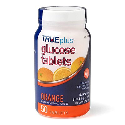 TRUEplus Orange Chewable Glucose Tablets 50 Count (BT/50EA)