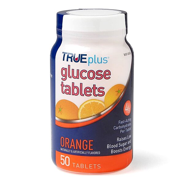 TRUEplus Orange Chewable Glucose Tablets 50 Count (BT/50EA)