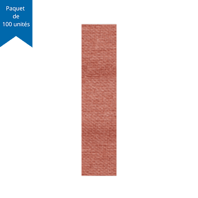 Pansements / Bandages adhésifs stériles en tissu – Bande standard 2,2 cm x 7,5 cm – Paquet de 100 unités