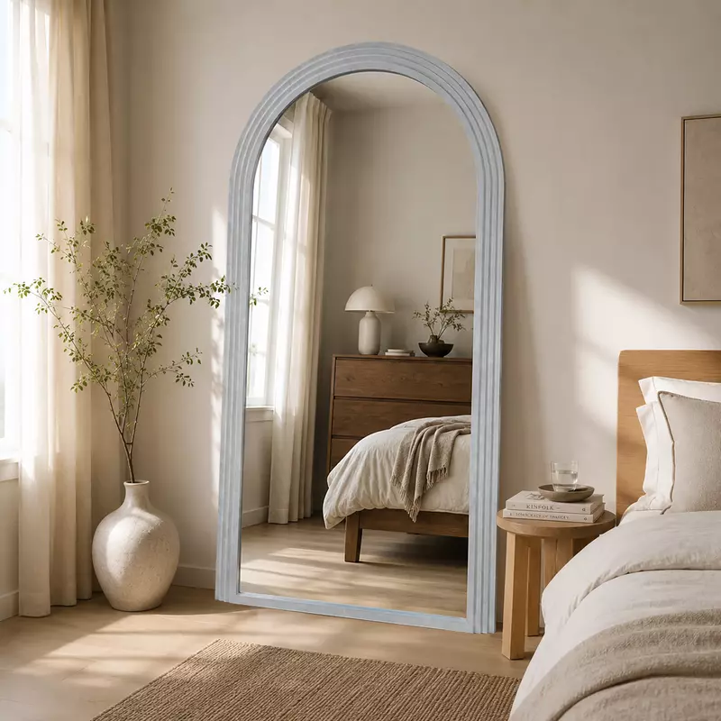 White marble frame with flat mirror(39.4*71 INCH)