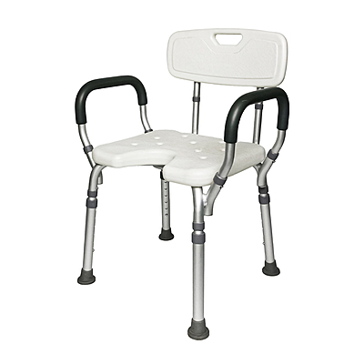 1011 Shower Chair with Arms and Back – U-Shaped Cutout