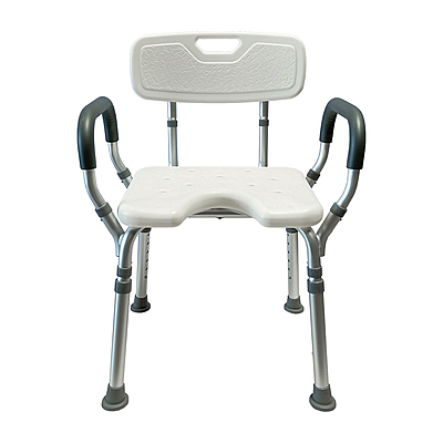 1011 Shower Chair with Arms and Back – U-Shaped Cutout