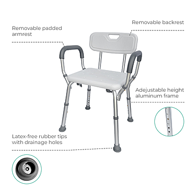 1011S Shower Chair with Arms and Back 1011S Shower Chair with Arms and Back
