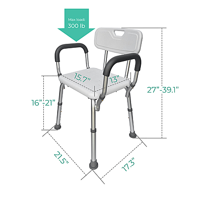 1011S Shower Chair with Arms and Back