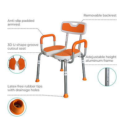 1012 Padded Shower Chair with Cut-Out Seat