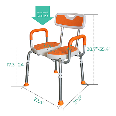 1012 Padded Shower Chair with Cut-Out Seat