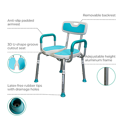 1012GN Padded Shower Chair with Cut-Out Seat 1012GN Padded Shower Chair with Cut-Out Seat