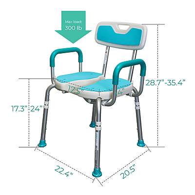 1012GN Padded Shower Chair with Cut-Out Seat