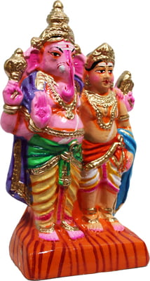 Unikk Ganesh Murugan Paper Mache Golu Doll for Navarathri (Multicolor)