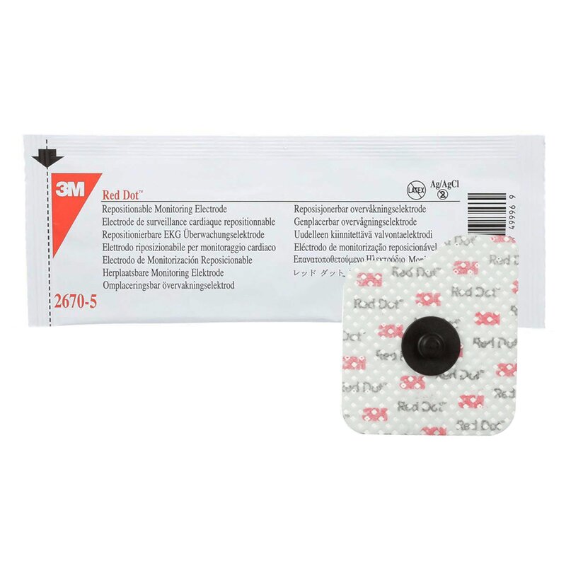 3M Red Dot ECG Monitoring Electrodes Snap Connector MR Conditional (PK/5EA)
