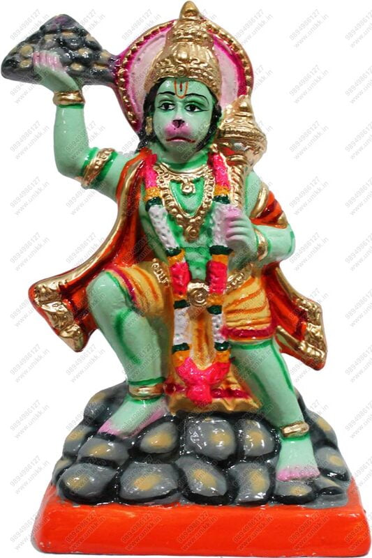 Unikk Sanjeevi Hanuman Paper Mache Golu Doll for Navarathri (Multicolor) Unikk Sanjeevi Hanuman Paper Mache Golu Doll for Navarathri (Multicolor)